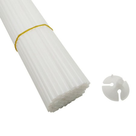 Set 100 Bete cu Rozete pentru Baloane, , Suporturi de plastic, Usor de instalat, Reutilizabil, Pentru aniversare, Nunta, Ziua de Nastere, Decor, 40 cm, Transparente [2]