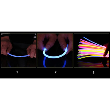 Set 100 Bratari Luminoase, , pentru Petreceri, Fosforescente, Glow Sticks, 20 cm, Multicolor [1]