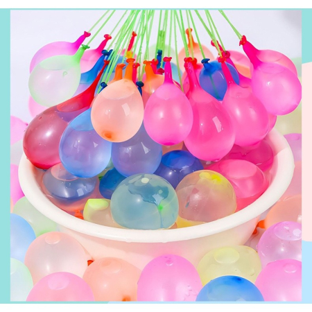 Set 111 Baloane din Latex, , Aqua Party, Sistem de Umplere Rapida, 10 cm Diametru, Multicolor [1]