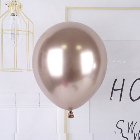 Set 12 Baloane, , din Latex Chrome, 13 cm, Sampanie [2]