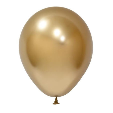 Baloane Latex - Set 12 Baloane, , din Latex Chrome, 25 cm, Auriu