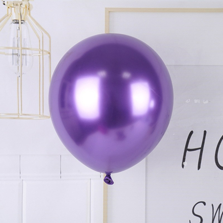Set 12 Baloane, , din Latex Chrome, 25 cm, Mov [1]