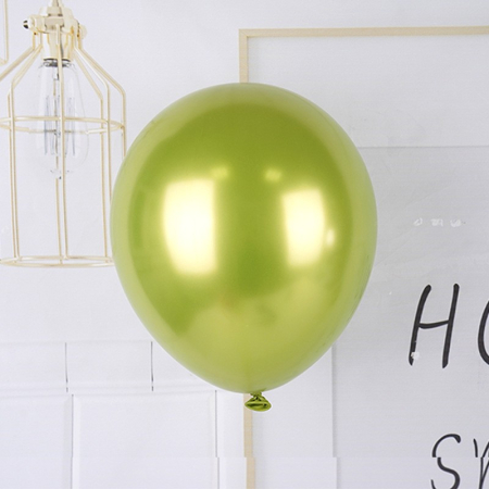 Set 12 Baloane, , din Latex Chrome, 25 cm, Verde Lime [2]