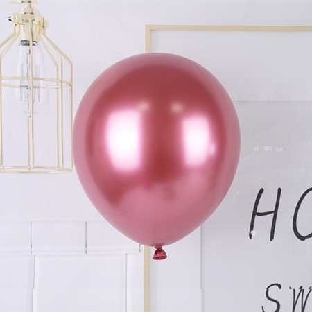Set 12 Baloane, , din Latex Chrome, 30 cm, Rosu [3]