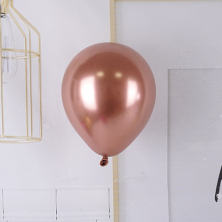 Set 12 Baloane, , din Latex Chrome, 30 cm, Roz-Auriu [1]