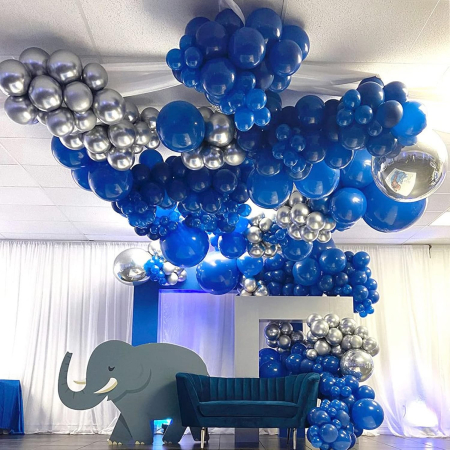 Set 12 Baloane, , din Latex Standard, 13 cm, Albastru [3]