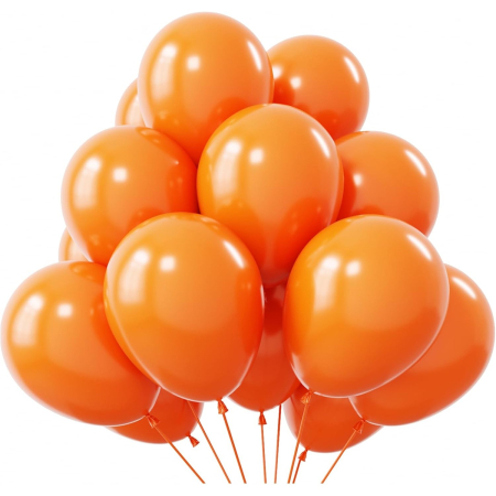 Set 12 Baloane, , din Latex Standard, 13 cm, Portocaliu [5]