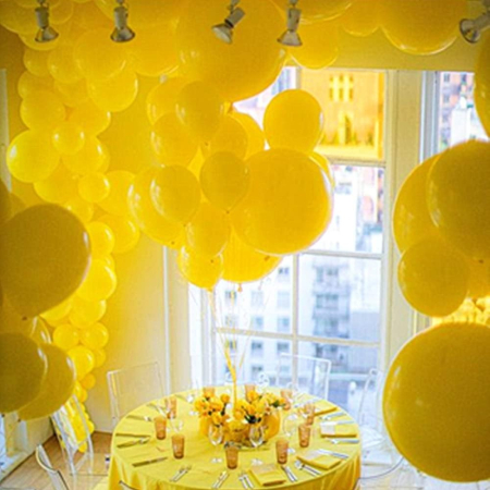 Set 12 Baloane, , din Latex Standard, 25 cm, Galben [3]