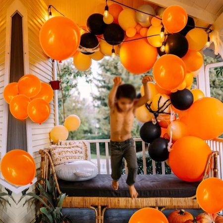 Set 12 Baloane, , din Latex Standard, 25 cm, Portocaliu [1]