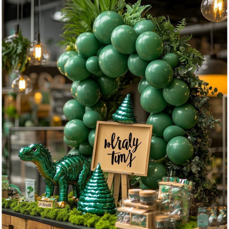 Set 12 Baloane, , din Latex Standard, 25 cm, Verde Inchis [4]