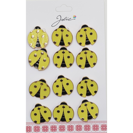 Seturi Brose - Set 12 Brose Martisor pentru Copii Buburuza cu Puncte Aurii