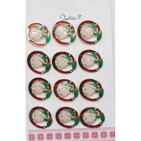 Seturi Brose - Set 12 Brose Martisor Primavara Ghiocel in Cerc