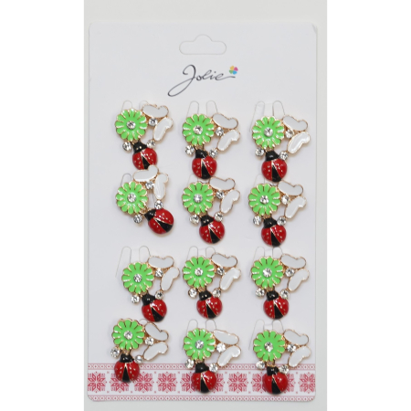 Seturi Brose - Set 12 Brose Martisor Primavara Margareta cu Fluture si Buburuza