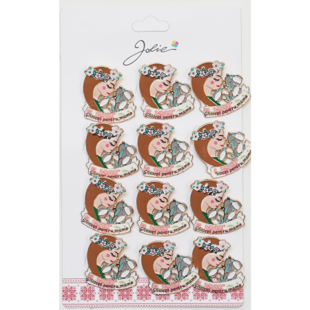 Seturi Brose - Set 12 Brose Martisor Primavara Mesaj Ghiocei pentru Mama