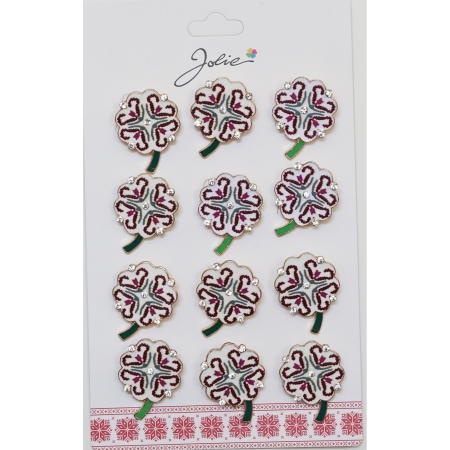 Seturi Brose - Set 12 Brose Martisor Primavara Trifoi cu Motiv Traditional