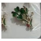 Seturi Brose - Set 12 Brose Martisor Primavara Trifoi cu Piatra in Centru si Buburuza