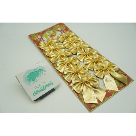 Set 12 fundite pentru brad, Aurii, 6 x 8 cm, din poliester,  [1]