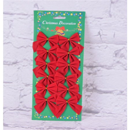 Fundite Brad - Set 12 fundite pentru brad, Rosii, clasice , 5 x 5 cm, din poliester, 