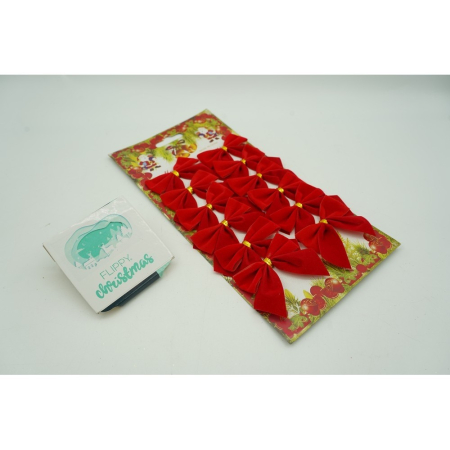 Set 12 fundite pentru brad, Rosii, clasice , 5 x 5 cm, din poliester,  [1]