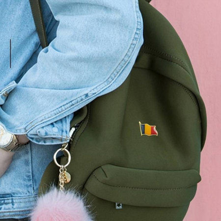 Set 12 Insigne Steag Tricolor Romania, , Model Brosa cu Ac de Siguranta, 20x20 mm [1]