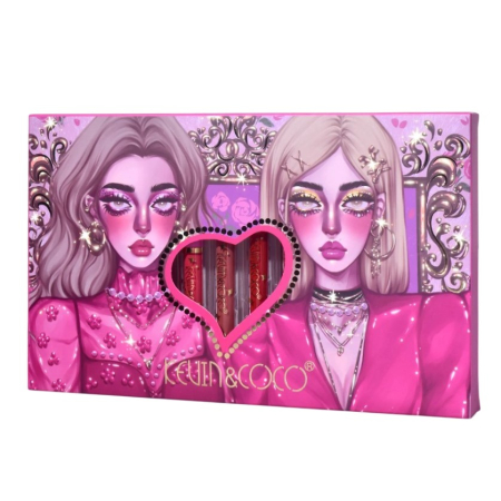 Set 12 Lip Gloss Kevin&Coco, nuante de rosu, rose, nude, cutie dreptunghiulara, 26.5x16.5x2.2 cm, 200 g, multicolor [6]