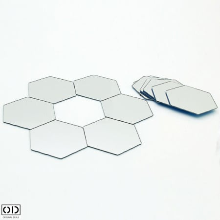 Set 12 Oglinzi Decorative Acrilice PVC Stickere Hexagonale Fagure L