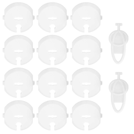 Set 12 protectii pentru prize copii, deblocare cu cheie, 35mm, alb [13]