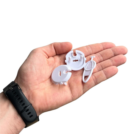 Set 12 protectii pentru prize copii, deblocare cu cheie, 35mm, alb [12]