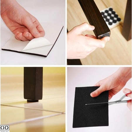 Set 125 Capace Autoadezive, pentru Protectie Scaune, Usi, Parchet, Mobila, Diverse Dimensiuni, Negru, Original Deals® [1]
