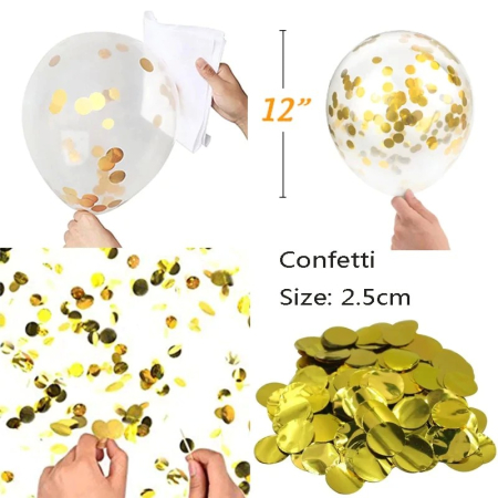 Set 15 baloane pentru petrecere, , alb/auriu, 30 cm [3]