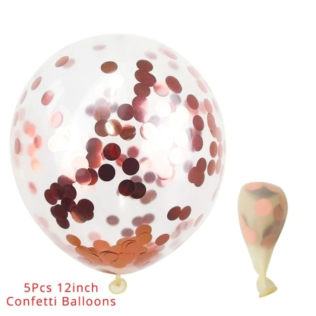 Set 15 baloane pentru petrecere, , rose gold/ alb, 30 cm [2]