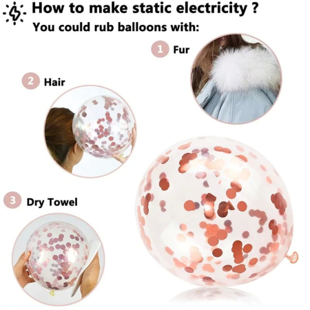 Set 15 baloane pentru petrecere, , rose gold/ alb, 30 cm [4]