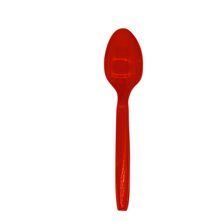 Articole Servire Masa - Set 16 Linguri de Unica Folosinta, , din Plastic, 15 cm, Rosu
