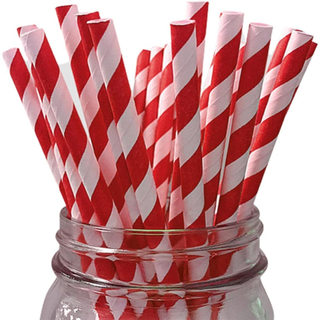 Set 16 Paie, , pentru Masa de Craciun, din Hartie, 19.7 cm,Alb-Rosu [5]