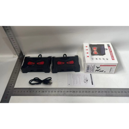 Set 2 Aparate Solare LED cu Ultrasunete, , Repelent pentru Animale Mari si Mici, Lumina Rosie si Alba, Anti Rozatoare, Anti Insecte, Frecventa 9-36KHZ, 10.2 x 10.6 x 2.8 cm, Negru [1]