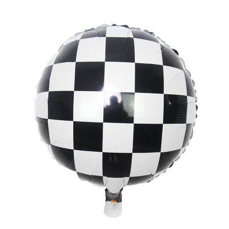 Set 2 Baloane din Folie Metalizata, , Figurine Cerc si Casca, Model Curse, 75-80 cm cm, Ambalaj Individual, Pai Inclus, Umflare cu Aer sau Heliu, Multicolor [1]