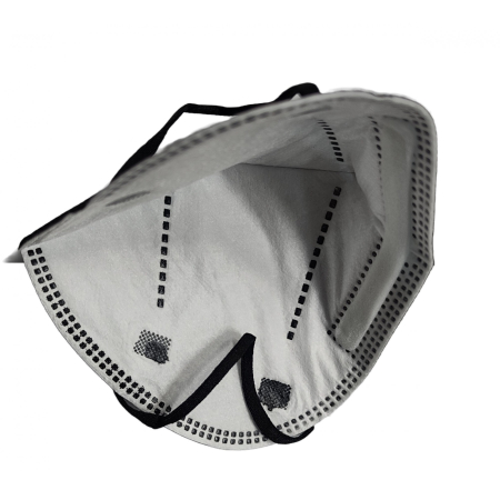 Set 2 bucati Masca de protectie faciala, , de unica folosinta pentru adulti, FFP2, KN95 CE 0370, 5 straturi, nesterila, ambalaj individual, Negru [3]