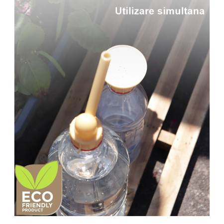 Set 2 capace de sticla pentru irigat florile , stropitoare si teava, practic si usor de utilizat, portabil, reutilizabil, 8 x 7.5 cm, galben [4]