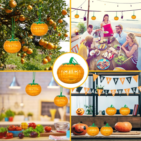 Set 2 Capcane pentru Insecte, , Forma de Dovleac, 12x9.2x12.2 cm, din ABS, Portocaliu [2]