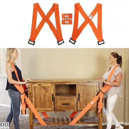 Set 2 Curele, Ham pentru 2 Persoane pentru Ridicare si Transport Greutati, Mobila si Electrocasnice, Rezistenta Premium 900Kg [3]