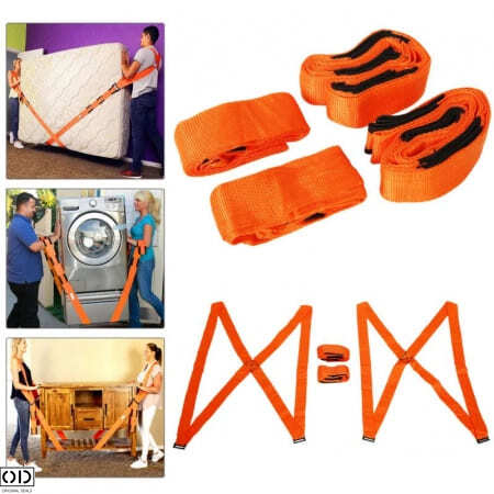 Set 2 Curele, Ham pentru 2 Persoane pentru Ridicare si Transport Greutati, Mobila si Electrocasnice, Rezistenta Premium 900Kg [8]