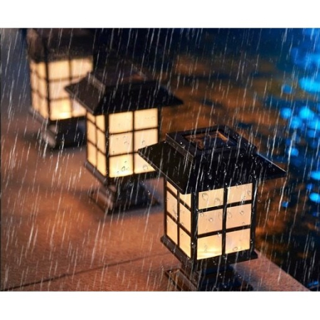 Set 2 Lampa solara Led pentru gradina, Tip felinar, , Alb cald [2]