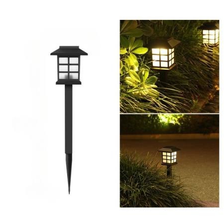 Set 2 Lampa solara Led pentru gradina, Tip felinar, , Alb cald [1]