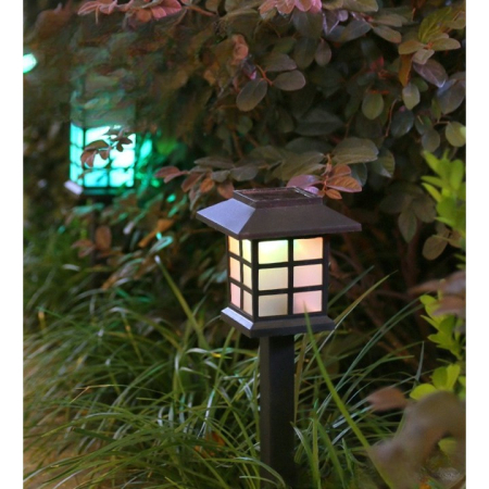 Set 2 Lampa solara Led pentru gradina, Tip felinar, , Alb cald [3]