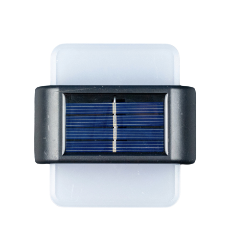 Set 2 lampi solare LED de perete, IP44 pentru exterior, autonomie 12 ore, 9x9x2.3cm, negru [11]