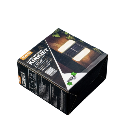 Set 2 lampi solare LED de perete, IP44 pentru exterior, autonomie 12 ore, 9x9x2.3cm, negru [7]