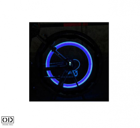 Set 2 Lumini LED cu Ventil si Baterii pentru Roata Cauciuc, Compatibil cu Bicicleta, Masina sau Motocicleta, Rosu [17]