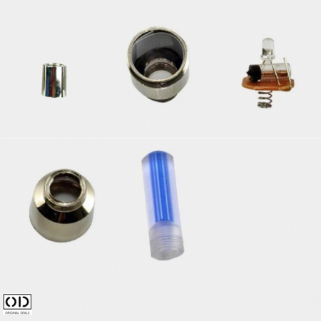 Set 2 Lumini LED cu Ventil si Baterii pentru Roata Cauciuc, Compatibil cu Bicicleta, Masina sau Motocicleta, Rosu [15]