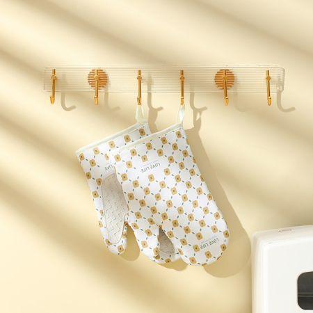 Set 2 manusi cuptor , manusa de bucatarie, rezistenta 330 grade, textil si cauciuc, 26.5x18 cm, alb [9]