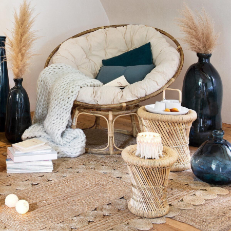 Set 2 masute cafea Atmosphera Corde din bambus, 30 cm si 37cm, bej [1]